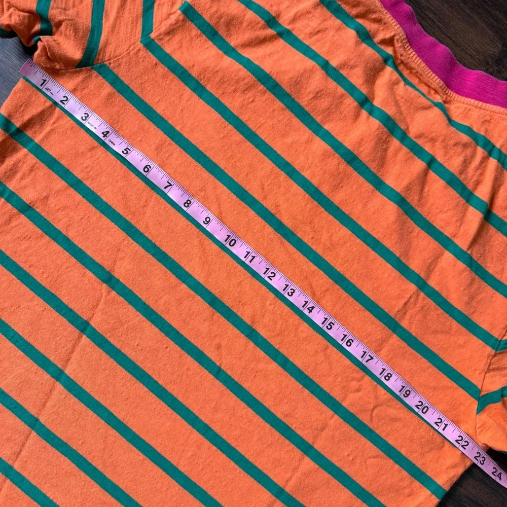 J. Balvin Vibras GUESS Orange‎ Green Stripe T Shirt Men's L Retro 2019 Reggaeton - Picture 5 of 11